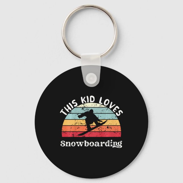 Porte-clés Cet Enfant Aime Le Snowboard Garçons Filles (Recto)