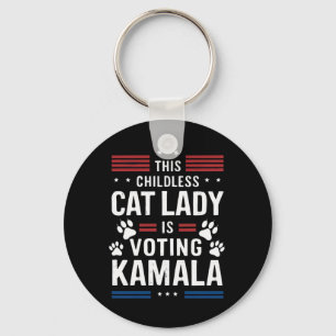 Porte-clés Cette dame de chats sans enfants vote Kamala 2024