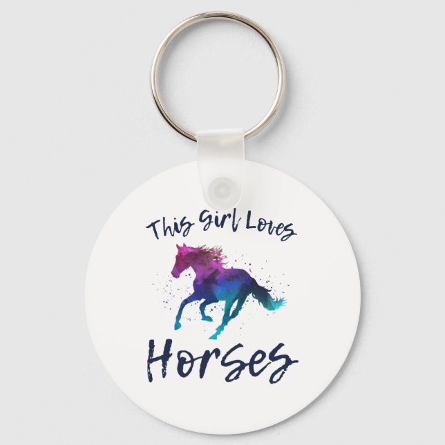 Porte-clés Cette Fille Aime Les Chevaux Équitation cavalier E (Recto)