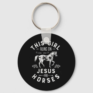 Porte-clés Cette Fille Coule Sur Jésus Et Cheval Équitation É