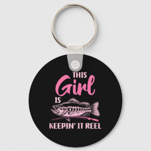 Porte-clés Cette fille garde la pêche drôle réelle