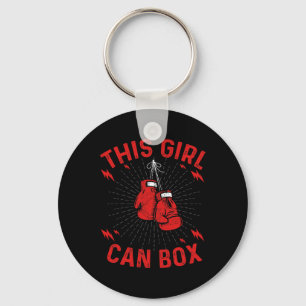 Porte-clés Cette fille sait boxer, modèle vintage de boxeuse 
