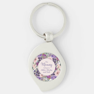 Porte-clés Cette Maman Appartient À Rose Violet Floral