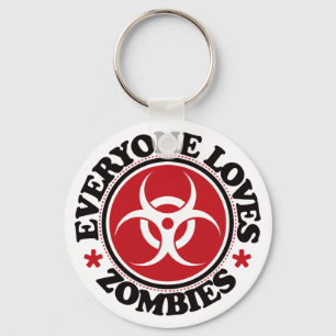 Porte-clés Chacun aime des zombis - rouge