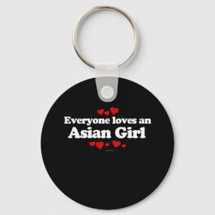 Porte-clés Chacun aime un T-shirt asiatique de fille