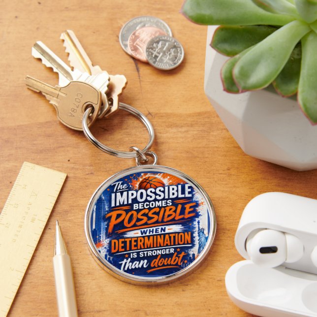 PORTE-CLÉS CHAÎNE À CLÉS MOTIVATIONNELLE INSPIRÉE DU BASKETBA (Bureau)
