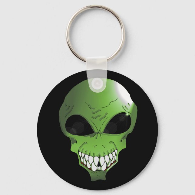 Porte-clés Chaîne clé alien verte (Recto)
