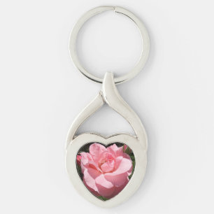 Porte-clés Chaîne Clé Coeur Rose