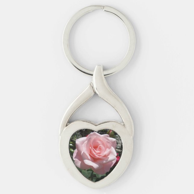 Porte-clés Chaîne Clé Coeur Rose (Devant)