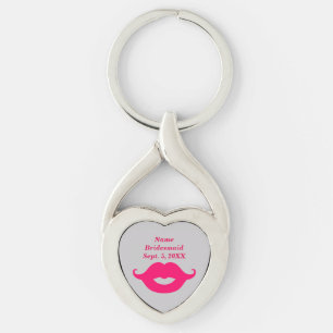 Porte-clés Chaîne d'accueil Mustache rose Twisted Heart Keych