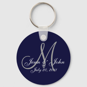 Porte-clés Chaîne de clés Monogramme Mariage Mariée Mari Date