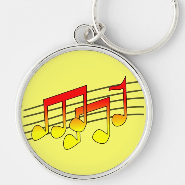 Porte-clés chaîne de clés notes de musique (Devant)