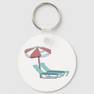 Porte-clés Chaises de piscine et parasol