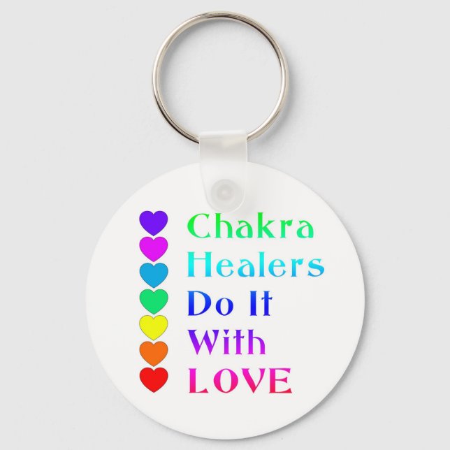 Porte-clés Chakra Healers le font avec amour dans les couleur (Recto)