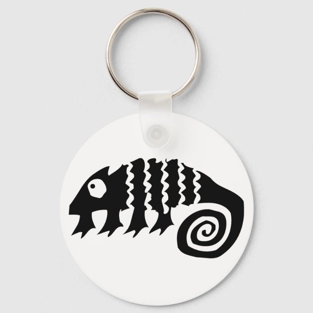 Porte-clés Chameleon, dessin africain (Recto)