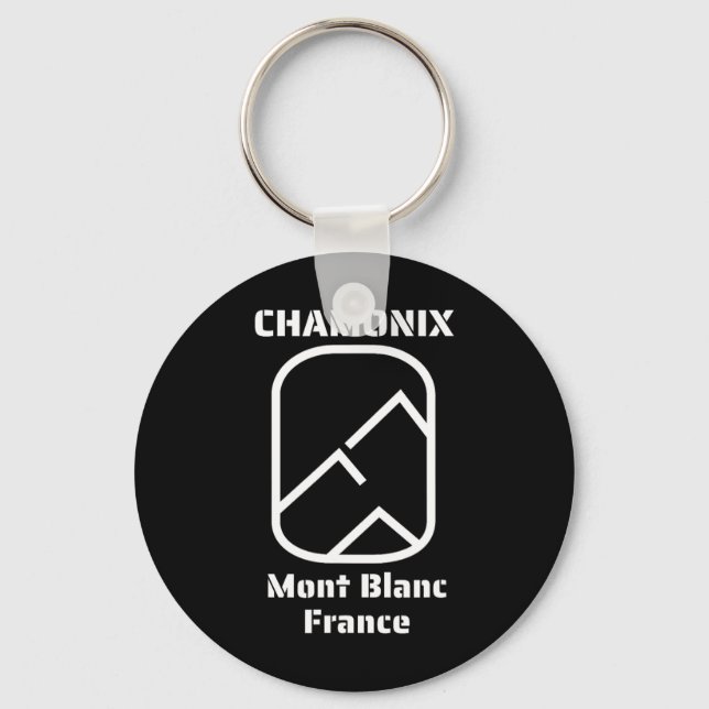 Porte-clés Chamonix Mont Blanc France Ski Snowboard (Recto)