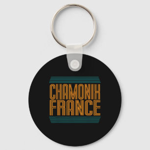 Porte-clés Chamonix Retro Alpes Alpes Alpes Ski Alpin France