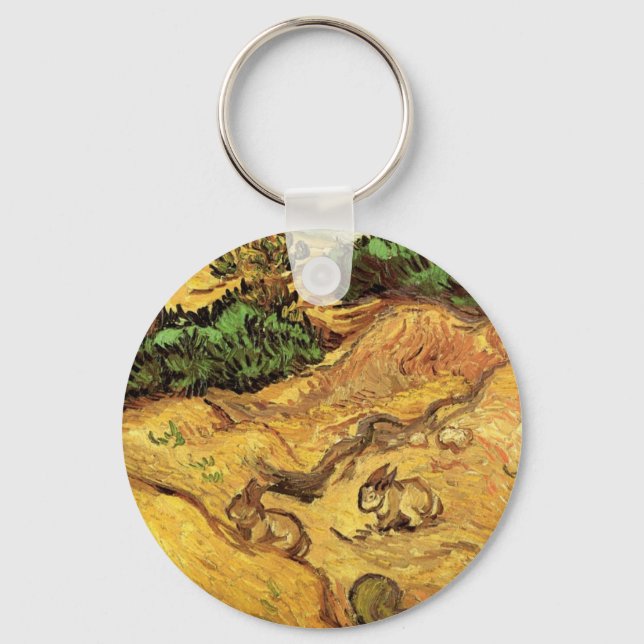 Porte-clés Champ avec deux lapins de Vincent van Gogh (Recto)