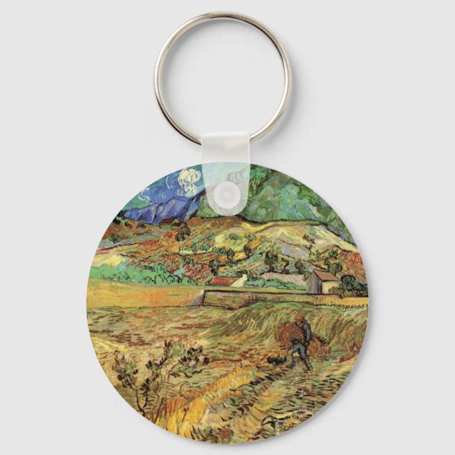 Porte-clés Champ de blé clos avec paysan par Vincent van Gogh (Recto)