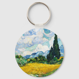 Porte-clés Champ de blé de Vincent Van Gogh avec Cyprès