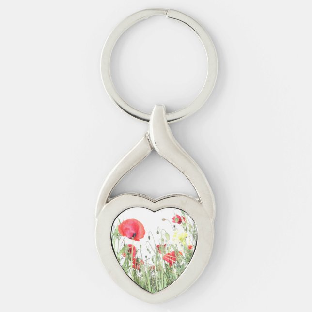 Porte-clés Champ de pavot Nature fleurs Porte - clé (Devant)