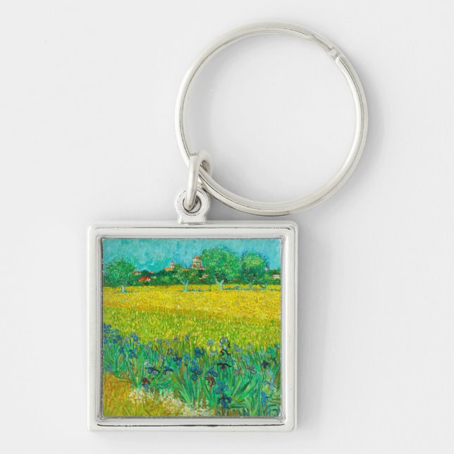 Porte-clés Champ Van Gogh avec Irises près d'Arles (Devant)