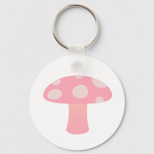 Porte-clés champignon rose (Recto)