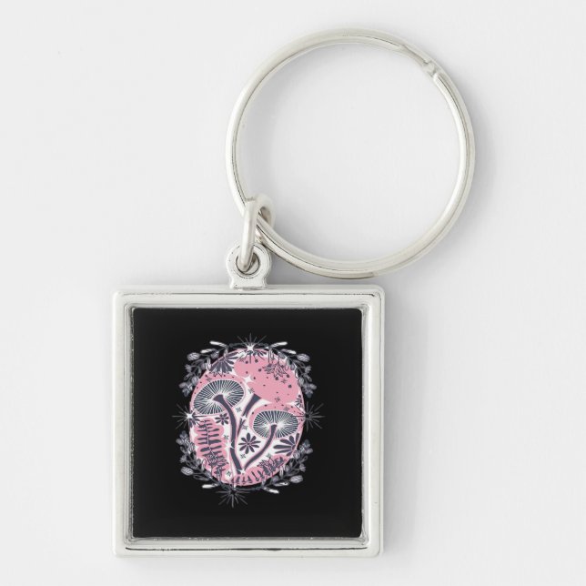 Porte-clés Champignons Whimsigoth Art Design Classique (Devant)