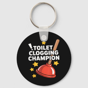 Porte-clés Champion de l'obstruction des toilettes Humour de 