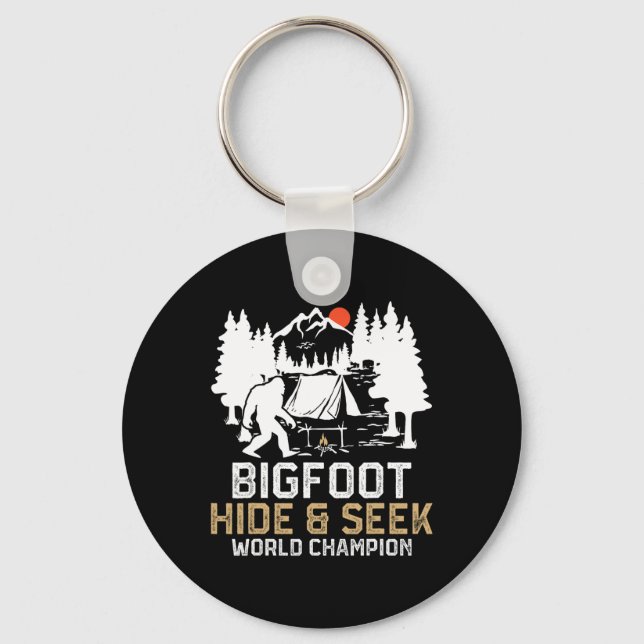 Porte-clés Champion du Monde de Cache-Cache de Bigfoot Drôle  (Recto)