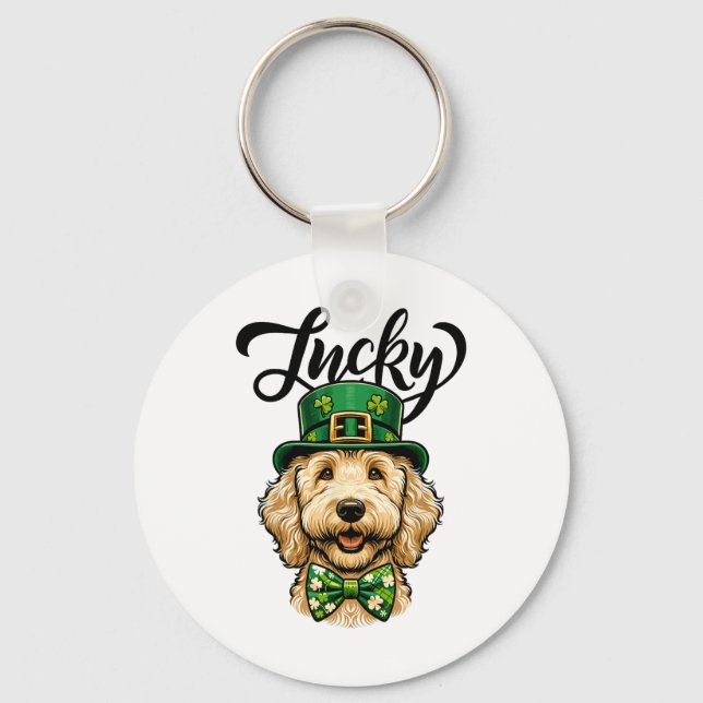 Porte-clés Chanceux chien Goldendoodle Saint-Patrick Enfants  (Recto)