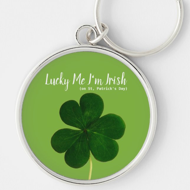 Porte-clés Chanceux Irlandais Saint-Patrick Vert Trèfle (Devant)