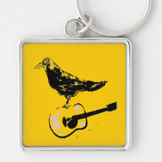 Porte-clés chant guitare corbeau (couleur guitare)