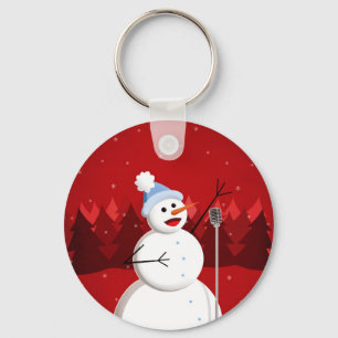 Porte-clés Chanter Snowman Red Christmas