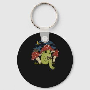 Porte-clés Chapeau de champignon de grenouille en train de li