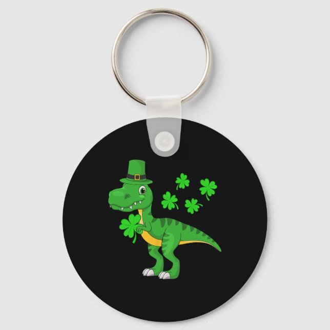Porte-clés Chapeau de dinosaure de la Saint-Patrick Shamrock  (Recto)