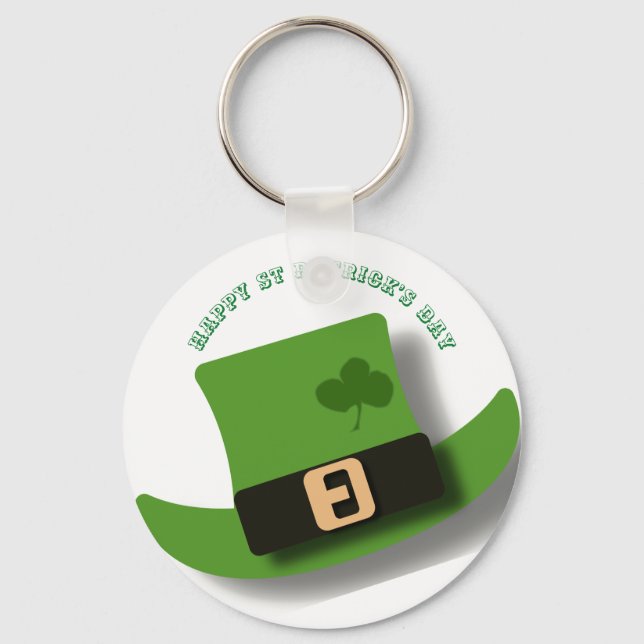 Porte-clés Chapeau de Leprechaun Vert St Patrick’s Day (Recto)
