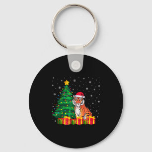 Porte-clés Chapeau de Père Noël de Tigre du Bengale laid Lumi
