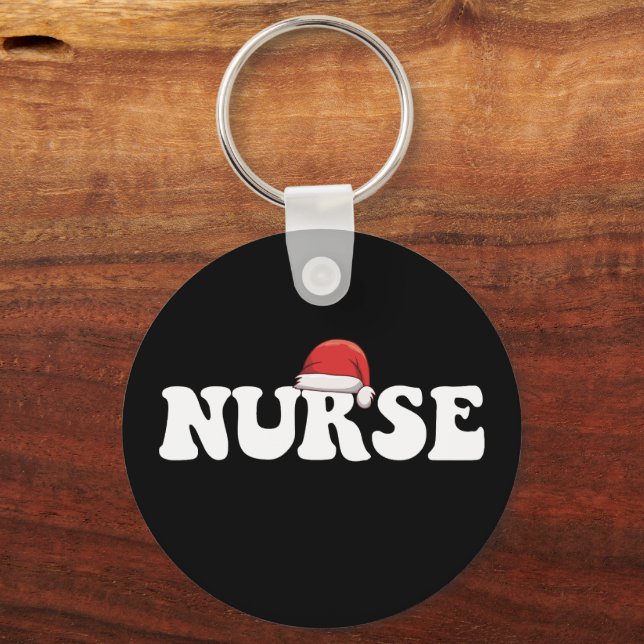 Porte-clés Chapeau de Père Noël infirmière Noël soins infirmi (Recto)