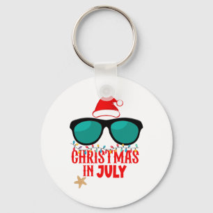 Porte-clés Chapeau de Père Noël Noël en Juillet Lunettes d'ét