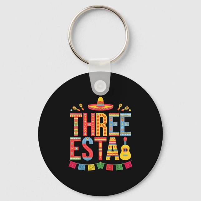 Porte-clés Chapeau mexicain de fiesta pour les 3 ans de Three (Recto)