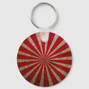 Porte-clés Chapiteau de Cirque Vintage Étoiles Lignes Rouges