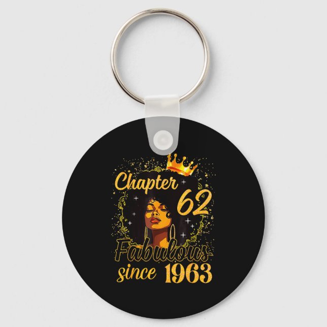 Porte-clés Chapter 62 Fabulous Since 1963 62nd Birthday Women (Recto)