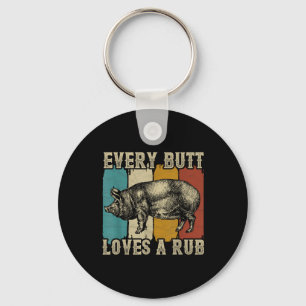 Porte-clés Chaque Beurre Aime Un Fumeur De Viande De Rub Bbq