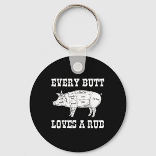 Porte-clés Chaque Butt aime Rub Grilling Bbq Smoker Cadeau Pa