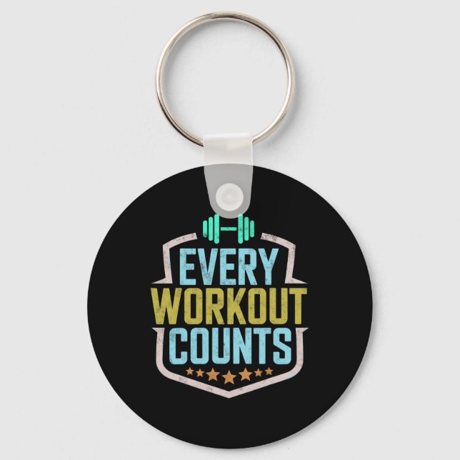 Porte-clés Chaque Exercice Compte Drôle Sayings Gym Sayings M (Recto)