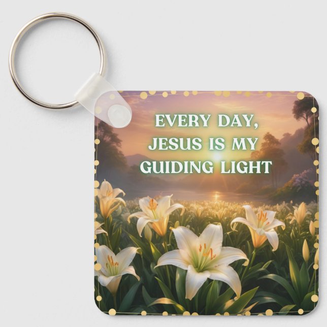 Porte-clés Chaque Jour, Jésus Est Ma Lumière Guidée (Recto)