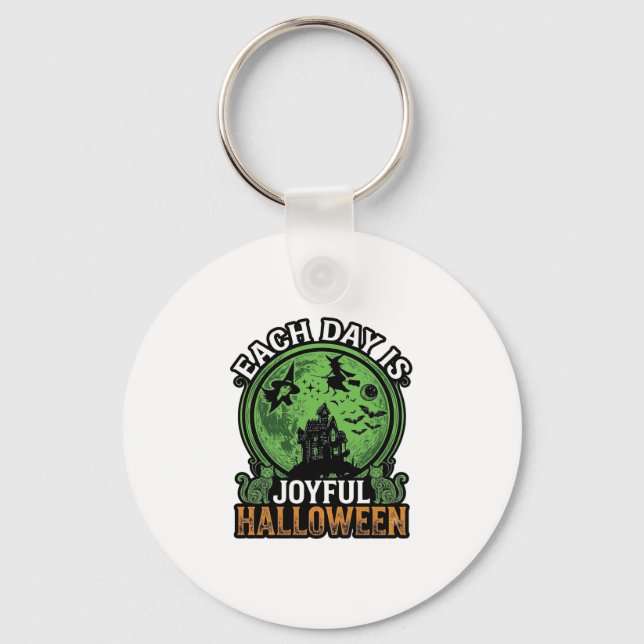Porte-clés Chaque jour joyeuse maison hantée Halloween sorciè (Recto)