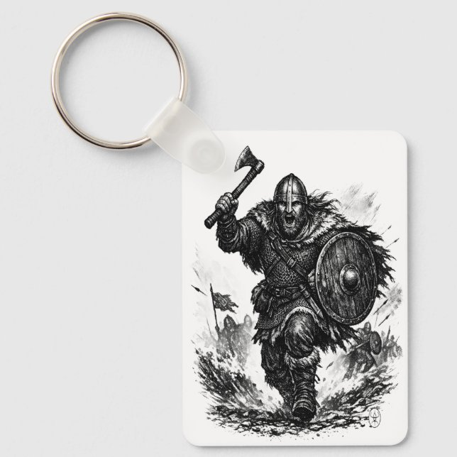 Porte-clés Charge du guerrier Viking - Bataille à l'encre (Recto)