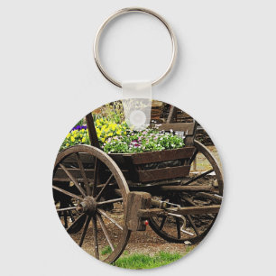 Porte-clés Chariot de Fleurs